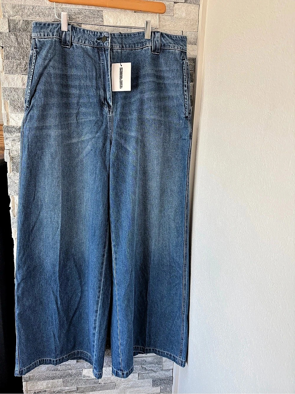 Women SAINT ART NWT Amber Denim Jeans Trouser Pant-Wide Leg-Blue-Ashbury Wash-XL